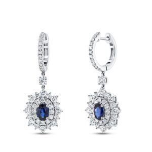 Double-Halo Drop Earrings