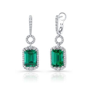 Halo Radiant Green Tourmaline Drop Earrings