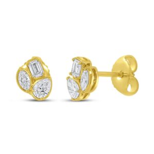 Bezel Stud Earrings