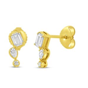 Bezel Stud Earrings