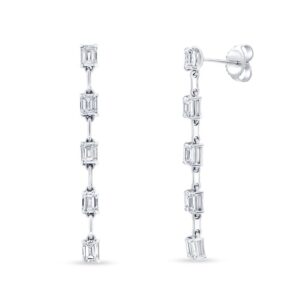 Emerald Cut Diamond Dangle Earrings