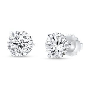 Solitaire Round Diamond Stud Earrings