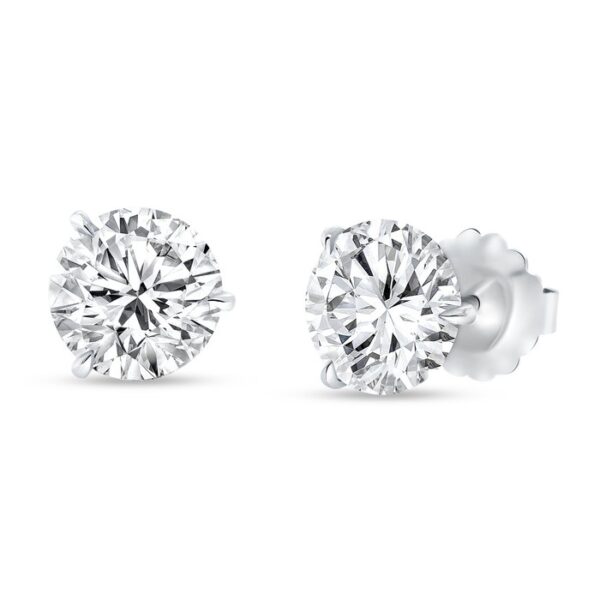 Solitaire Round Diamond Stud Earrings