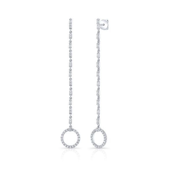 Baguette Diamond Dangle Earrings