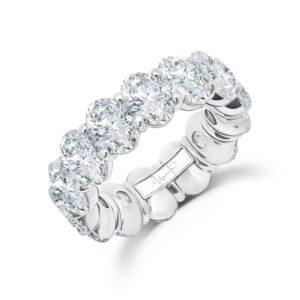 1-Row Oval Shaped Anniversary Ring