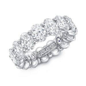 1-Row Oval Shaped Anniversary Ring