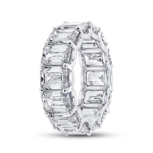 Eternity Emerald Cut Diamond Wedding Ring - Image 2