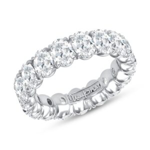1-Row Oval Shaped Anniversary Ring