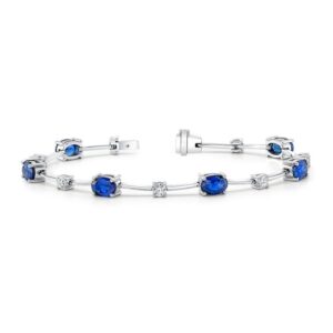 Oval Shaped Blue Sapphire Bracelet