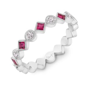 1-Row Round Ruby Fashion Ring