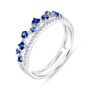 Round Blue Sapphire Fashion Ring