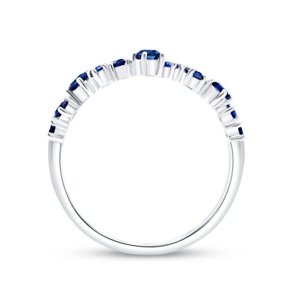 Round Blue Sapphire Fashion Ring - Image 3