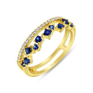 Round Blue Sapphire Fashion Ring