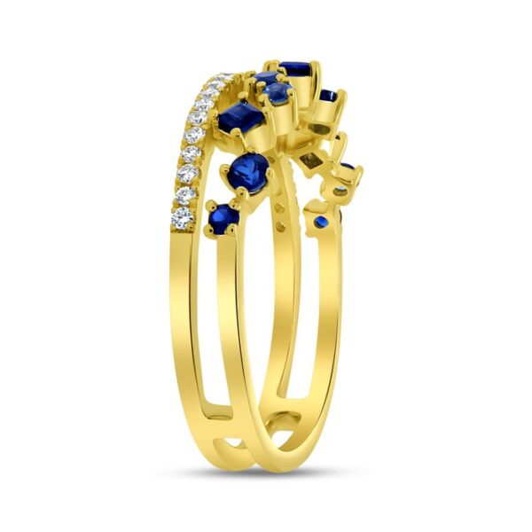 Round Blue Sapphire Fashion Ring - Image 2