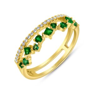 Princess Cut Emerald Fashion Ring