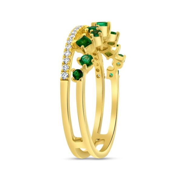 Princess Cut Emerald Fashion Ring - Image 2