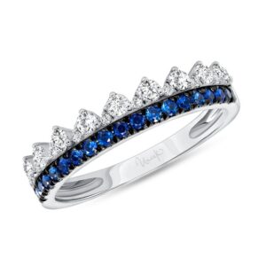 2-Row Round Blue Sapphire Fashion Ring