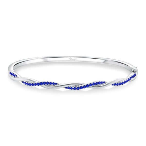 Twist Blue Sapphire Stackable Bangle