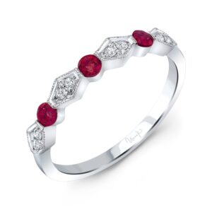 1-Row Round Ruby Fashion Ring
