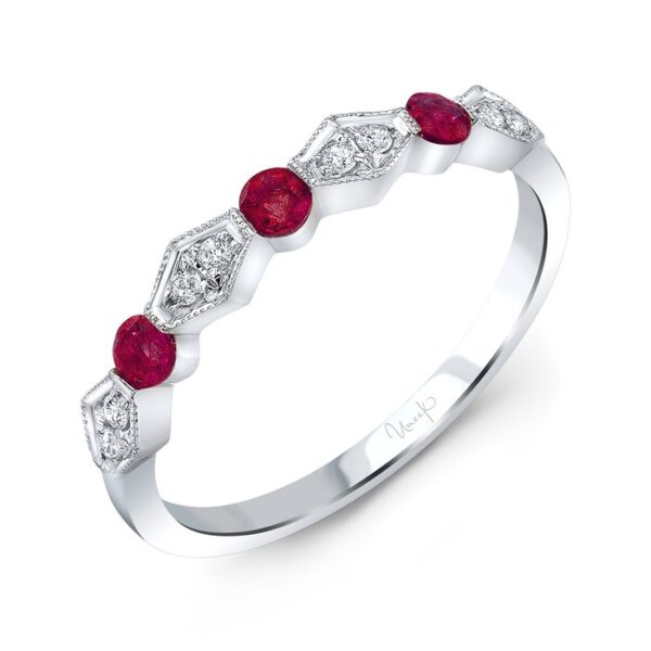 1-Row Round Ruby Fashion Ring