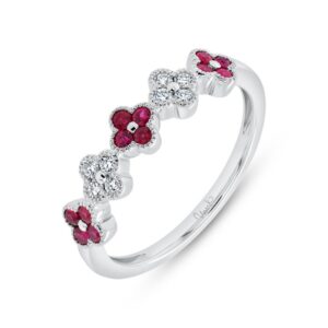 1-Row Round Ruby Fashion Ring