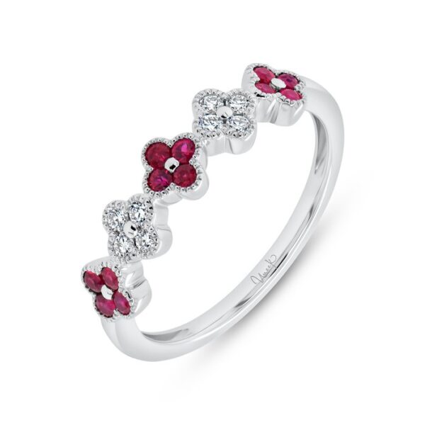 1-Row Round Ruby Fashion Ring