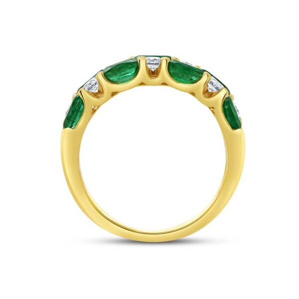 3-Row Oval Shaped Emerald Fashion Ring - Image 3