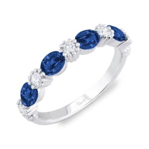 Round Blue Sapphire Fashion Ring