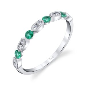 1-Row Round Emerald Fashion Ring