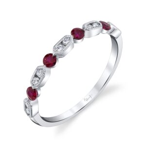 1-Row Round Ruby Fashion Ring