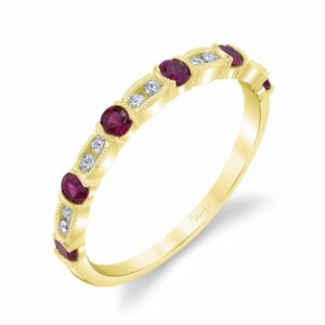 1-Row Round Ruby Fashion Ring