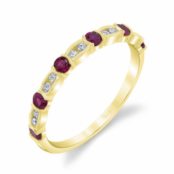 1-Row Round Ruby Fashion Ring
