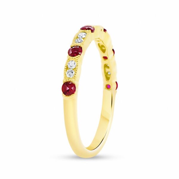 1-Row Round Ruby Fashion Ring - Image 2
