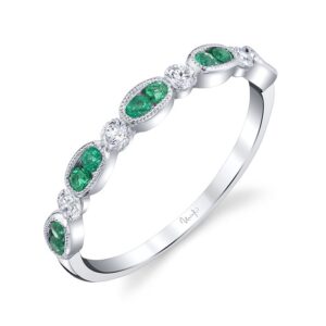 1-Row Round Emerald Fashion Ring