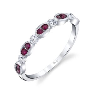 1-Row Round Ruby Fashion Ring