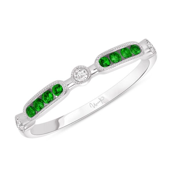 1-Row Round Emerald Fashion Ring
