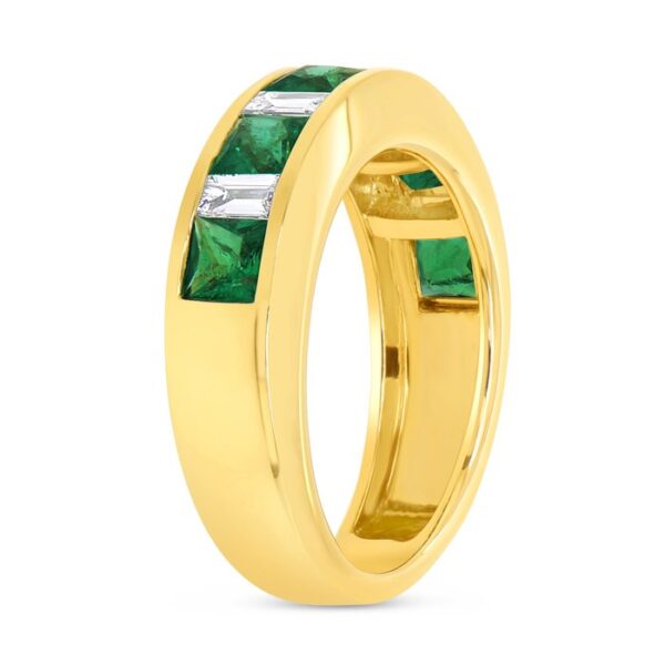 1-Row Princess Cut Emerald Fashion Ring - Image 2