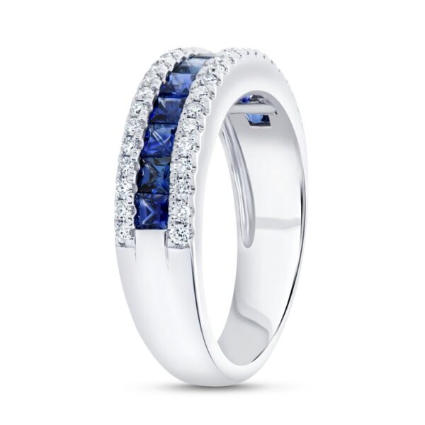 3-Row Blue Sapphire Fashion Ring - Image 2