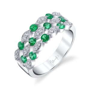 3-Row Round Diamond Fashion Ring