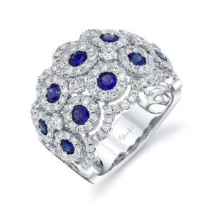 Round Blue Sapphire Fashion Ring