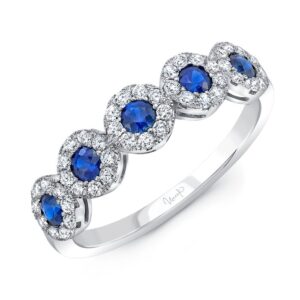 Round Blue Sapphire Fashion Ring