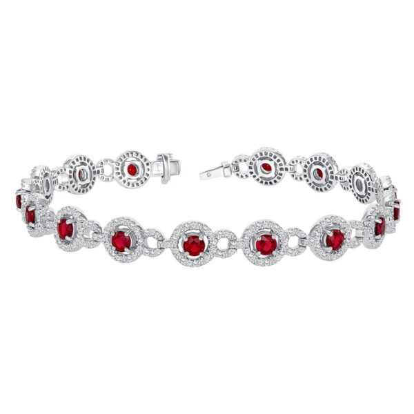 Halo Round Ruby Bracelet