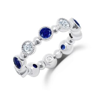1-Row Round Blue Sapphire Eternity Ring
