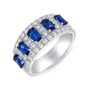 Emerald Cut Blue Sapphire Fashion Ring