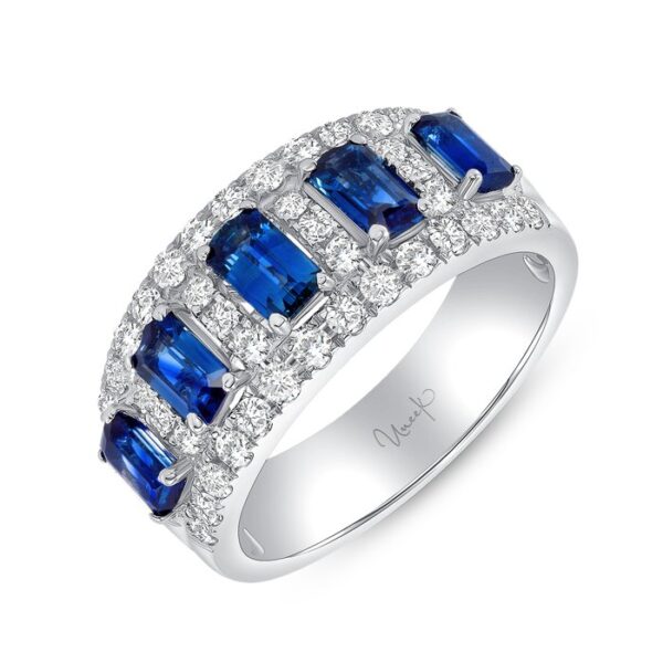 Emerald Cut Blue Sapphire Fashion Ring
