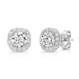 Halo Round Stud Earrings