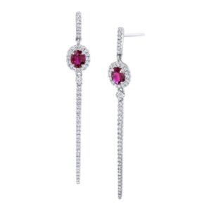 Round Ruby Dangle Earrings