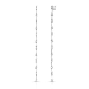 Dangle Earrings with Tapered Baguette and Round Diamonds