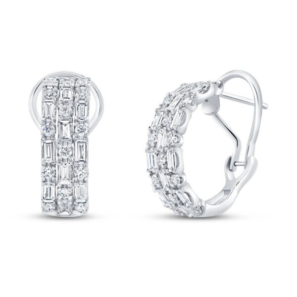 3-Row Huggie Earrings