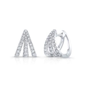 3-Row Huggie Earrings